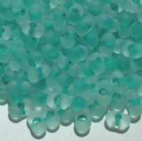 25 grams of 3x7mm Teal Lined Matte Crystal Farfalle Seed Beads